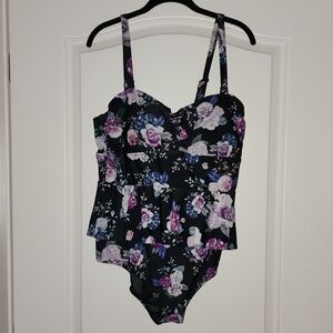 Torrid Floral Peplum Swimsuit